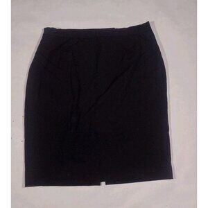 New LaFayette 148 Viscose Blend Midi Skirt Size 18 Black Career Lined Zipper
